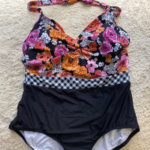 Sea Angel Orange/Pink Floral One Piece